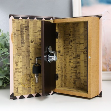 Safe-book wood to the leatherette "Geometry. Leo" 21x13x5 cm-3