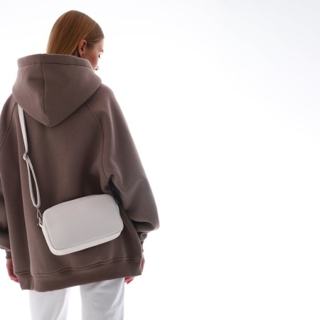 Women's bag over the shoulder Textura, small size, white color-7