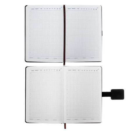 The diary is low, PVC cover, A5 format, 140 l, cell, with a strap, mix-10