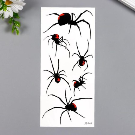 Tattoo on the body color "Spiders" 21x9.5 cm