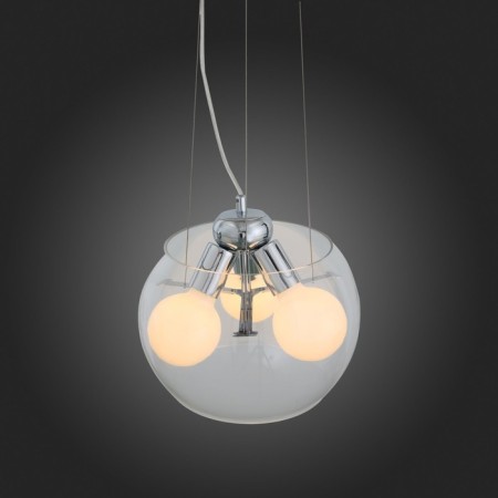 Suspension lamp ST LUCE. SL512.103.03. Uvo. 3x60 watts, E27 Globe, 30x30x20 cm, chromium color-6