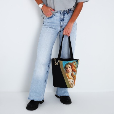 Bag-shoper Eva without lightning with lining, black color-1