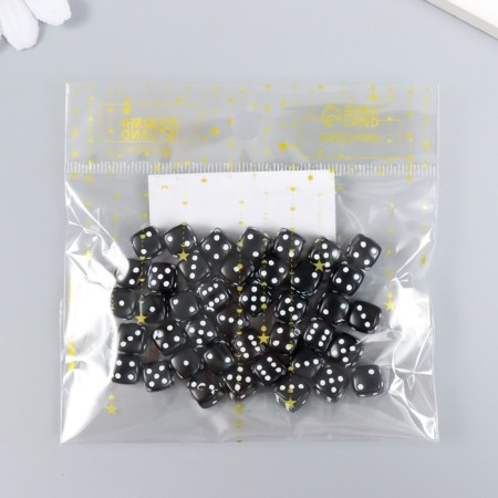 Beads for creativity Plastic "Black Playing Cube" White Points set 20g 0.8x0.8x0.8 cm 78118-2