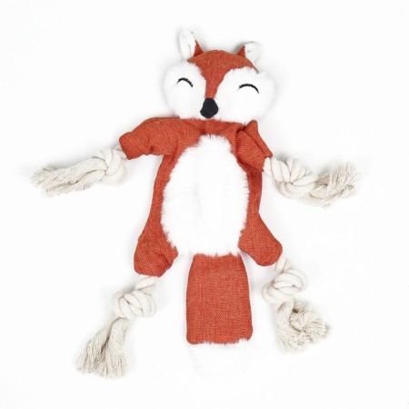 Textile toy with a rope "Fox" with a squeak, rustling, 26 x 28 cm-1