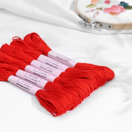 Muline threads, 8 ± 1 m, color red No. 606-1