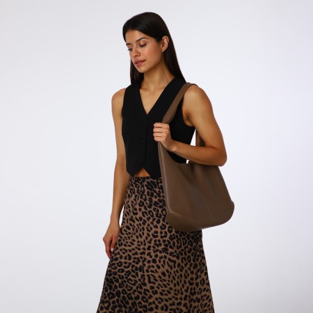Women's bag on magnet Textura, large size, brown color-8