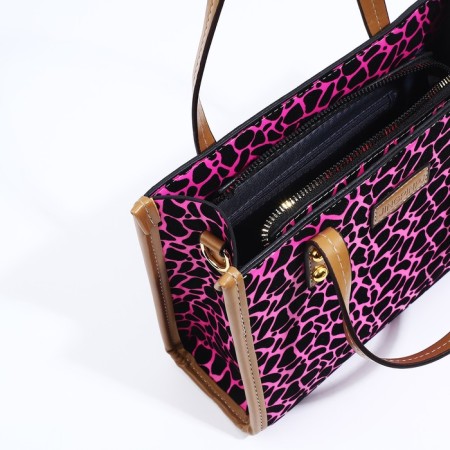Bag Female Tout with zipper, pink color-6