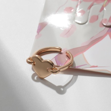 Ring "Heart" is flat, dimensionless, color gold-2