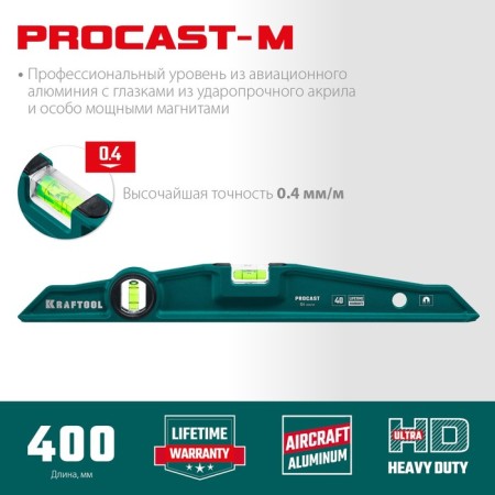 Magnetic level Kraftool Procast-M 34718-040, 2 eye, 400 mm-2