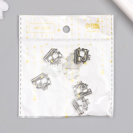 Decor for creativity Metal "Sewing Machine" silver 2x2 cm-3