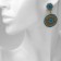 Clips "Ethnic" Flower circles, blue color in black gold