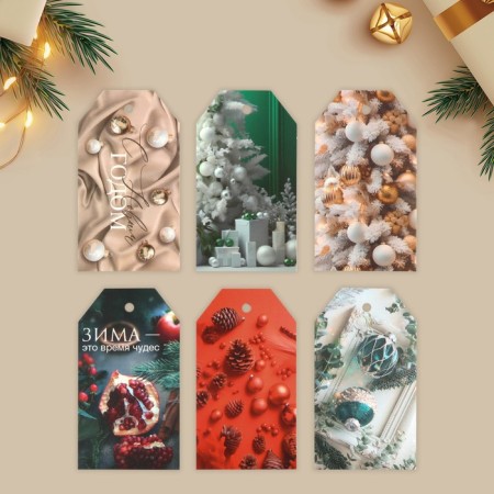 Schildik decorative in the set of "heat and comfort", 6 pcs, 5 x 9 cm, new year-2