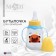 A bottle for feeding "Trend. Dogs ”, classic throat, 150 ml., 3 months, cylinder, with handles, blue color