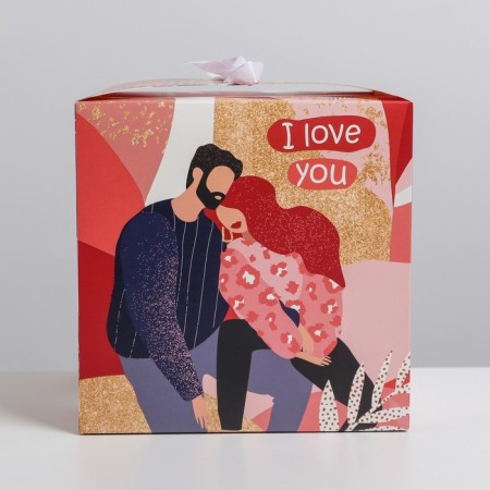 Gift folding box, packaging, love, 18 x 18 x 18 cm-4