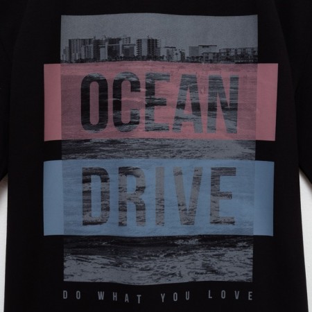 Men's T-shirt Minaku "Ocean" Color Black, Rr. 54-7