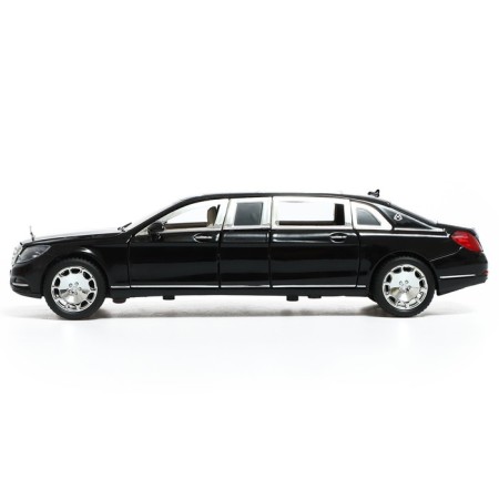 Metal machine "Limousine", 1:24, doors, hood, trunk, black color open-1