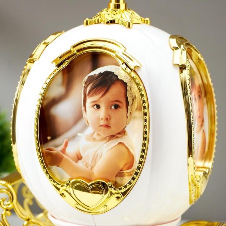 Photo frame plastic 9x7.5 cm Music "Carriage" White with gold 23x18x12.5 cm-3