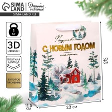 Laminated vertical package, congregation “Happy New Year”, Ml 23 x 27 x 11.5 cm, New Year
