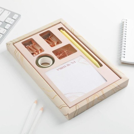 Gift set "Happy Teacher": paper block 80 sheets, adhesive tape, clamps, paper clips-1