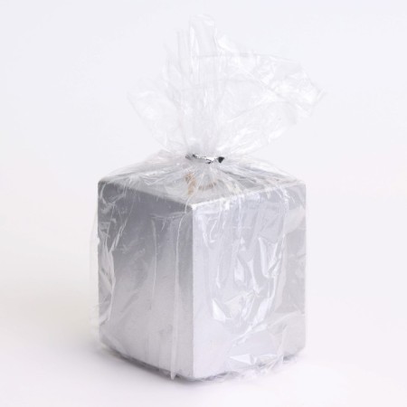 Candle "Square" in the candlestick of gypsum, 5x6cm, silver-3