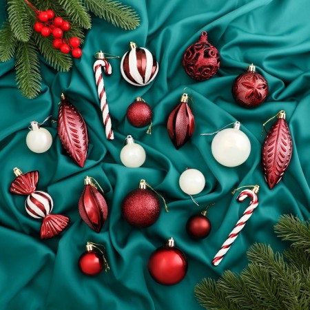 Set of jewelry plastic 40 pcs "Winter Joy" White-Bar