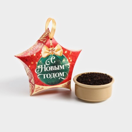 New Year! Gift tea, in a box with a suspension "Happy New Year: Red" 20 g.-1