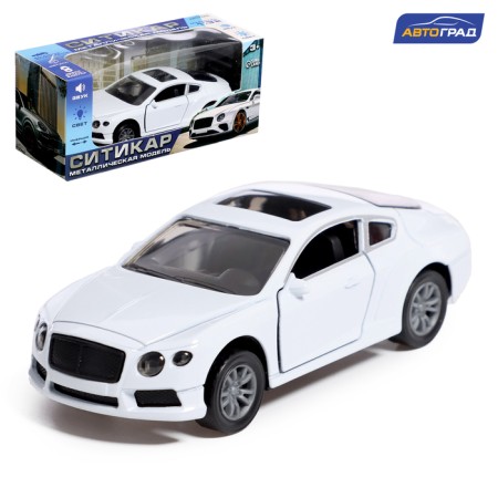 Metal “coupe”, inertia, 1:32, doors open, light and sound effects, white color