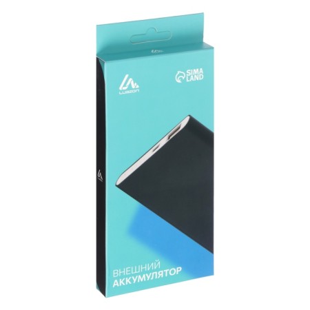 External battery Luazon PB-17, 4000 mAh, USB, 1 A, indicator, thin case, metal, black-9