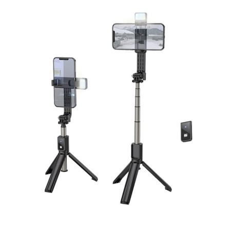 Monopoline Trenoga for selfie Hoco K15, with backlight, wireless, BT4.0, 55 mAh, PDU, Black-8