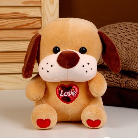Soft toy "Dog", size 22 cm, redhead color
