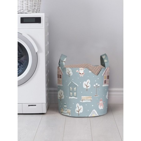 Basket for storing things "Santa Claus in the village", size 35x35 cm