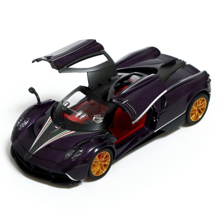 Metal machine, 1:24, inertial, doors, hood, trunk, purple color open-6