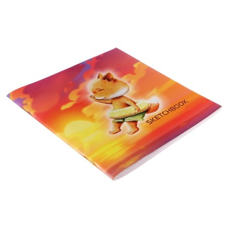 Sketchbook 165 x 165 mm, 40 sheets "foxes", cover covering cardboard, block 100 g/m²-1