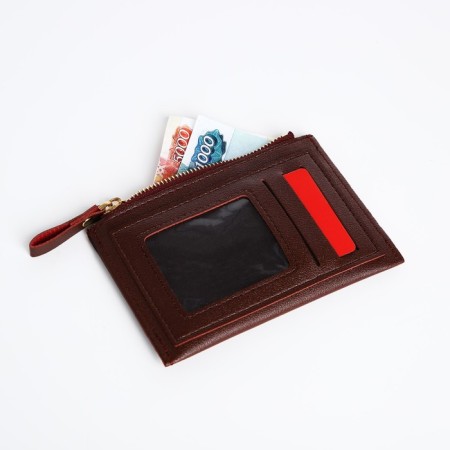 Cardholder with lightning, burgundy color-3