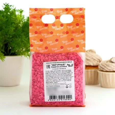 Confectionery Sprinking "Heart", Pink, 750 g-1