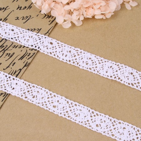 Knitted lace, 22 mm × 10 ± 1 m, white color-1
