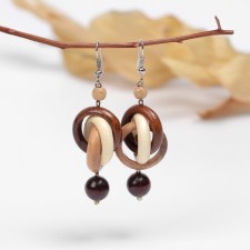 Handmade earrings, wooden 