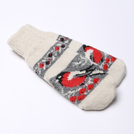 Women's mittens, white color, size 20-22