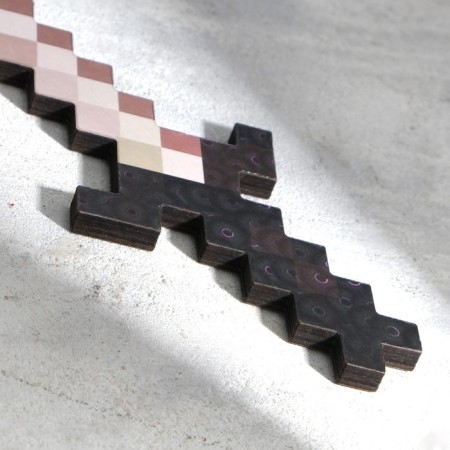 Wooden souvenir "knife", 20 cm, pixel, with a black pen Mix-2