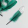 A set of goose feathers 15-20 cm, 10 pcs, dark green with silver chips