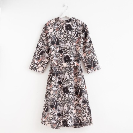Women's bathrobe Ethel "Leopard" sleeve 3/4, size 50-52, waffle 200g/m2, 100% cotton-6