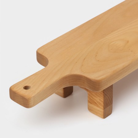 Serving board with ADELICA handle, on legs, 38 × 10 × 6 cm, birch-9