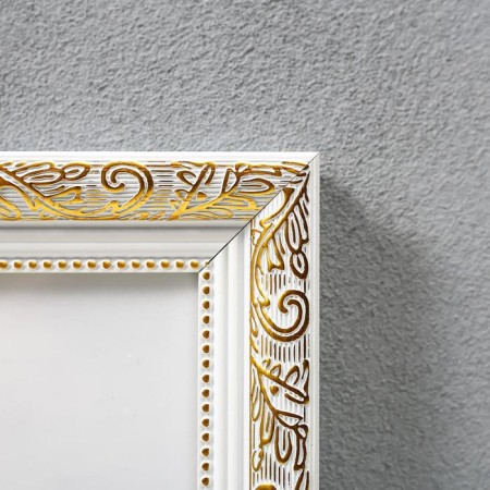 Photo frame plastic 30x30 cm, gold with white (plastic screen)-1