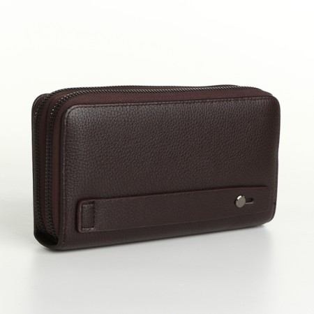 Male purse-clate on a zipper, brown color-1