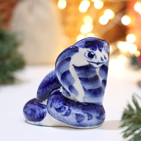 Souvenir "Snake", No. 19, Gzhel, 12 cm