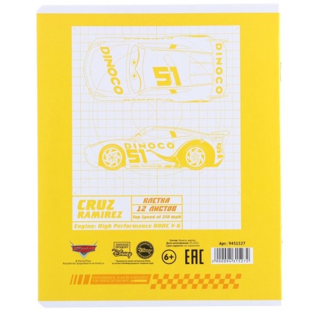 Notebook in a cage 12 sheets, 5 types of mix, cover coated cardboard, cars-11