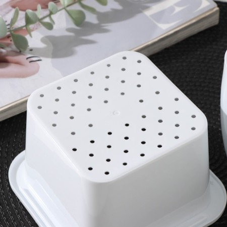 Kashpo with the insert "gloss", 1.2 l (0.8 l), white color-3