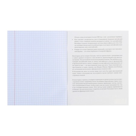 Notebook 48 sheets in the cell of the grapheme "Foreign language", cover shaking cardboard, twin-lak, OFSET block-3