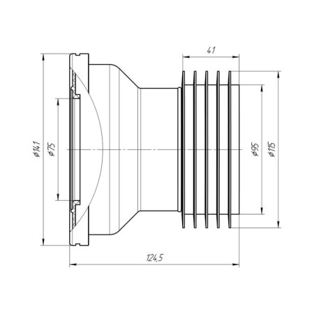 Fan pipe for the toilet "Ani Plast" W1218, 120 mm, straight, short-2