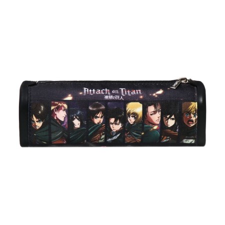 Penal soft, 1 compartment, quadro, 70 x 200 mm, Hatber "Titans attack" Silicon+Textile, black NPN_72253-2